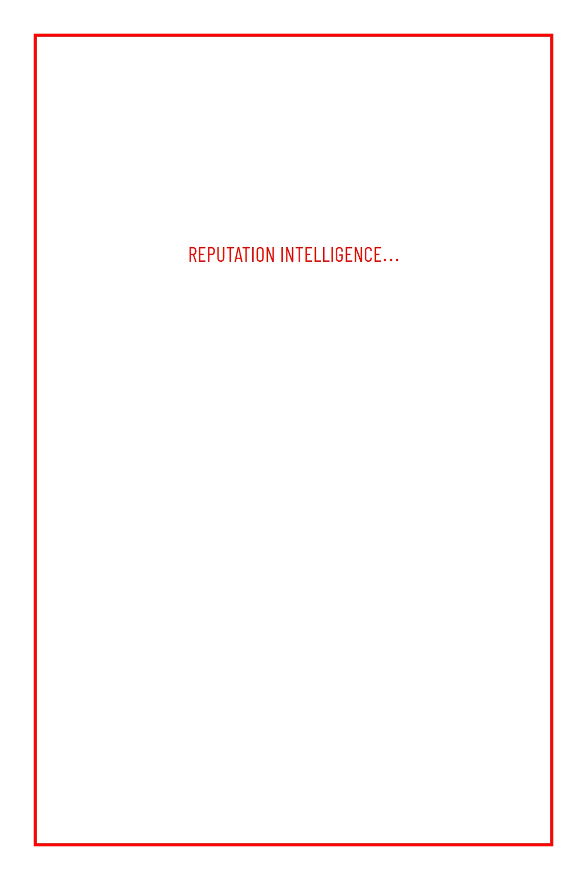 Reputation Intelligence, the book cover